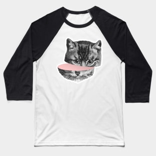 Cat Cut Face Baseball T-Shirt